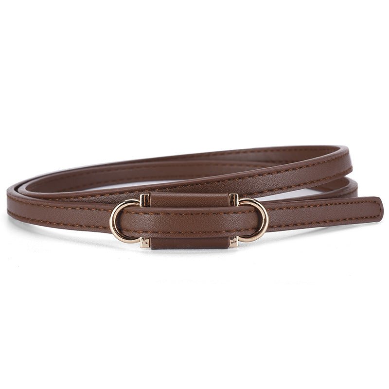 2025 new style non - porous thin PU leather belt for women, high - end versatile decorative clothing outerwear belt - Negative Apparel