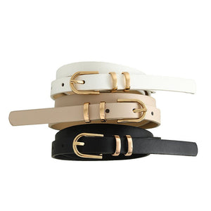 2025 summer Korean style small fresh dress decorative thin belt ladies fashion simple pin buckle belt female - Negative Apparel