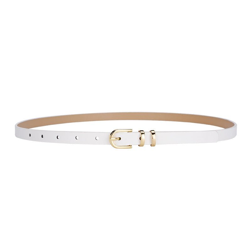 2025 summer Korean style small fresh dress decorative thin belt ladies fashion simple pin buckle belt female - Negative Apparel