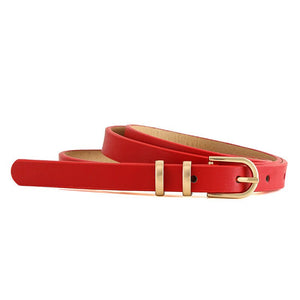 2025 summer Korean style small fresh dress decorative thin belt ladies fashion simple pin buckle belt female - Negative Apparel