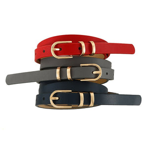 2025 summer Korean style small fresh dress decorative thin belt ladies fashion simple pin buckle belt female - Negative Apparel