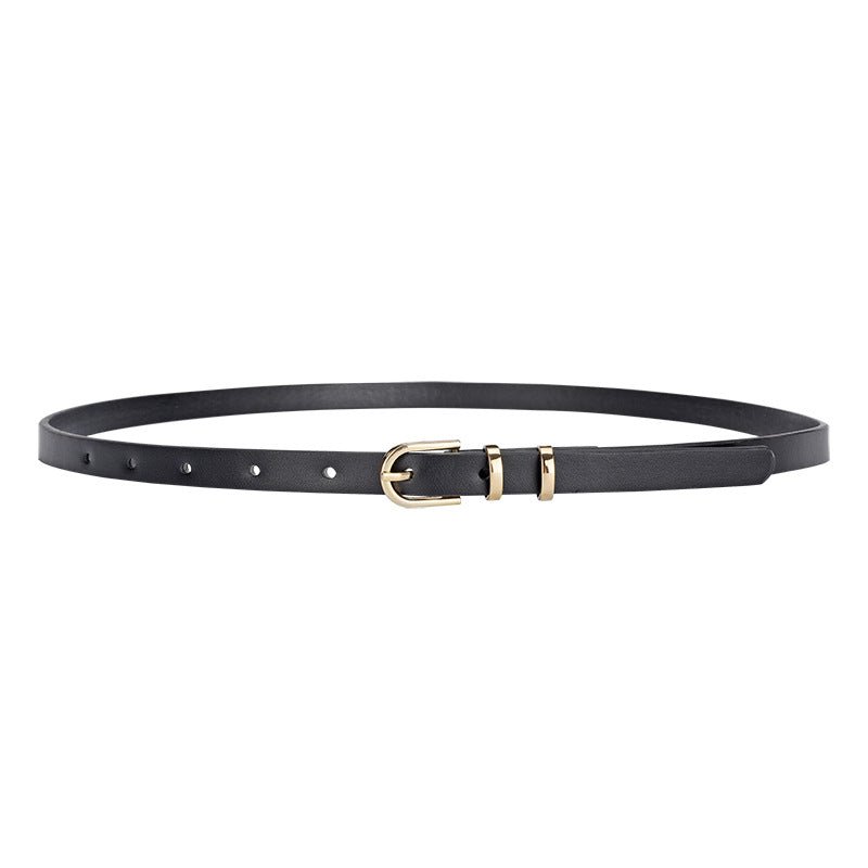 2025 summer Korean style small fresh dress decorative thin belt ladies fashion simple pin buckle belt female - Negative Apparel