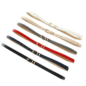 2025 summer Korean style small fresh dress decorative thin belt ladies fashion simple pin buckle belt female - Negative Apparel