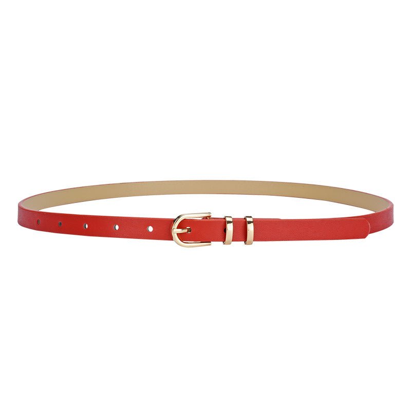 2025 summer Korean style small fresh dress decorative thin belt ladies fashion simple pin buckle belt female - Negative Apparel