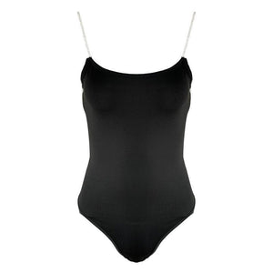 2025 Summer New Women's Diamond Chain Slim Fit Top Sexy Low - cut Suspender Bodysuit - Negative Apparel