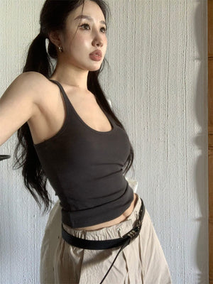 Camisole vest for women summer new pure desire style outer wear sleeveless slim sexy inner wear top bottoming shirt for women - Negative Apparel