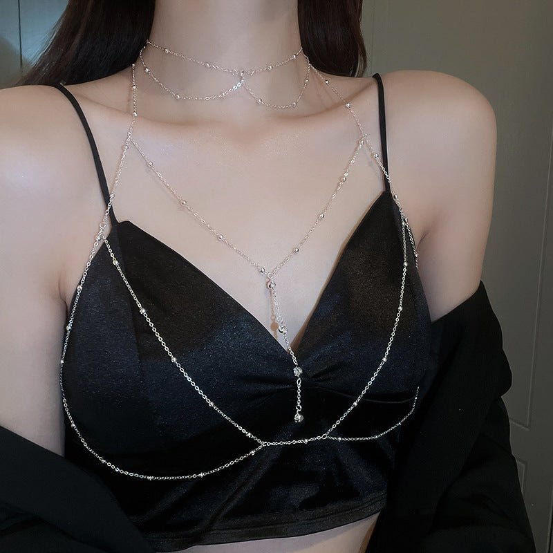 Chest chain jewelry pure desire style all - match sxy diamond pendant body chain necklace - Negative Apparel