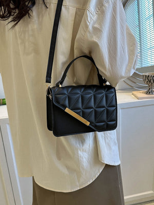 Elegant Portable Mini Stylish Flap Top Handle Bag With Adjustable Shoulder Strap For Female,For Lady Best Personalized Gifts For Women, Mom & Girlfriends - Negative Apparel
