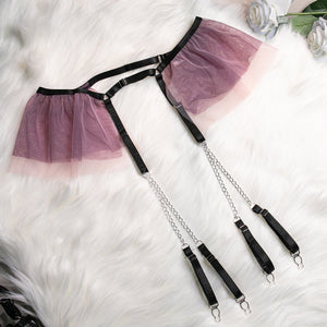 Embroidered flowers gathered cute metal pendant four - piece set - Negative Apparel