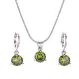 Fashionable and popular jewelry set, elegant diamond zircon necklace, earrings and ring combination set, bridal party accessories - Negative Apparel