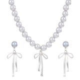 Fashionable and popular jewelry set, elegant diamond zircon necklace, earrings and ring combination set, bridal party accessories - Negative Apparel