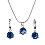 Fashionable and popular jewelry set, elegant diamond zircon necklace, earrings and ring combination set, bridal party accessories - Negative Apparel