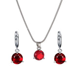 Fashionable and popular jewelry set, elegant diamond zircon necklace, earrings and ring combination set, bridal party accessories - Negative Apparel