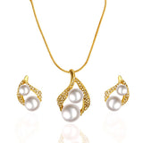 Fashionable and popular jewelry set, elegant diamond zircon necklace, earrings and ring combination set, bridal party accessories - Negative Apparel