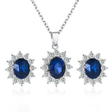 Fashionable and popular jewelry set, elegant diamond zircon necklace, earrings and ring combination set, bridal party accessories - Negative Apparel