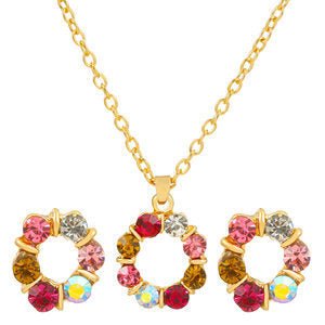 Fashionable and popular jewelry set, elegant diamond zircon necklace, earrings and ring combination set, bridal party accessories - Negative Apparel