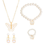 Fashionable and popular jewelry set, elegant diamond zircon necklace, earrings and ring combination set, bridal party accessories - Negative Apparel
