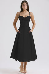 Floral series French summer suspender gentle style dress slim floral suspender long dress - Negative Apparel
