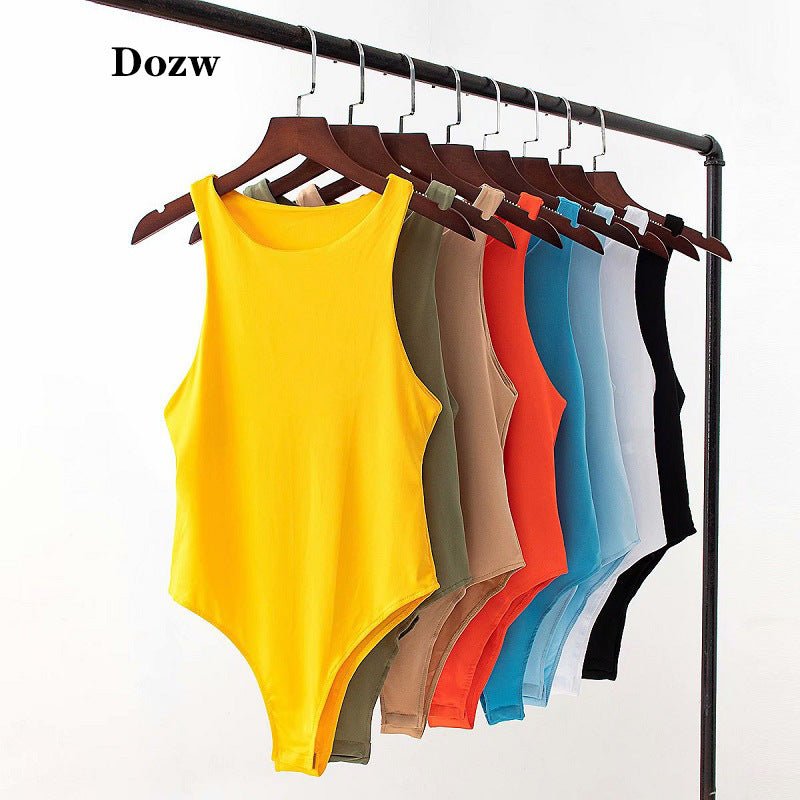 Ins style sexy tight - fitting vest female sleeveless bodysuit - Negative Apparel