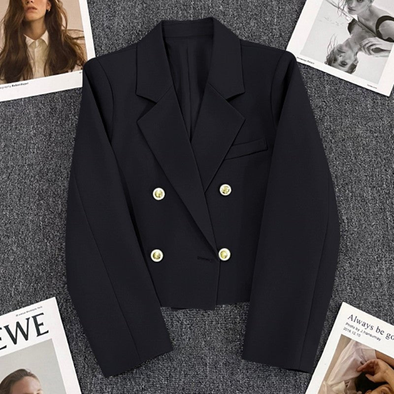 Korean style loose straight tube slim 2025 spring Office Jacket - Negative Apparel