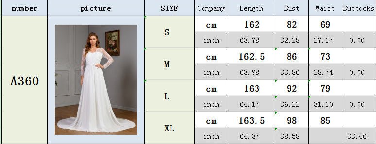 Lace long sleeve wedding dress with chest cotton big swing dress white dress - Negative Apparel