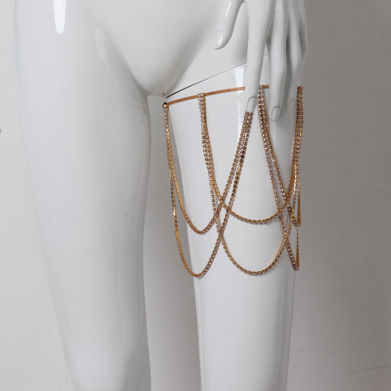 Leg chain jewelry exaggerated diamond chain jewelry - Negative Apparel