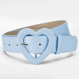 Lengthened love buckle belt for women to decorate dress, new summer style, versatile and fashionable, Korean peach heart ins style belt - Negative Apparel