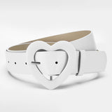 Lengthened love buckle belt for women to decorate dress, new summer style, versatile and fashionable, Korean peach heart ins style belt - Negative Apparel