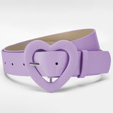 Lengthened love buckle belt for women to decorate dress, new summer style, versatile and fashionable, Korean peach heart ins style belt - Negative Apparel