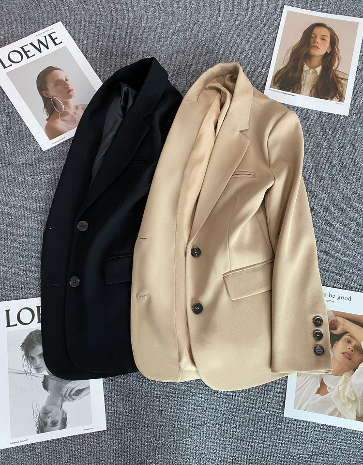 Loose straight tube slim 2025 spring Blazer for Office - Negative Apparel