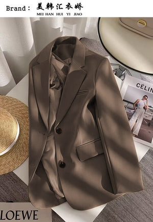 Loose straight tube slim 2025 spring Blazer for Office - Negative Apparel