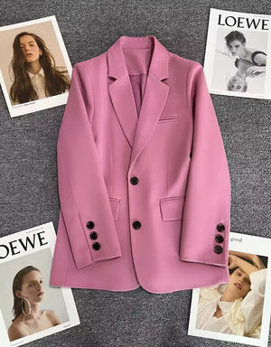Loose straight tube slim 2025 spring Blazer for Office - Negative Apparel