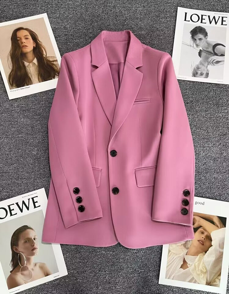 Loose straight tube slim 2025 spring Blazer for Office - Negative Apparel