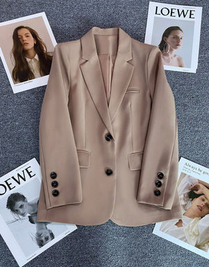 Loose straight tube slim 2025 spring Blazer for Office - Negative Apparel