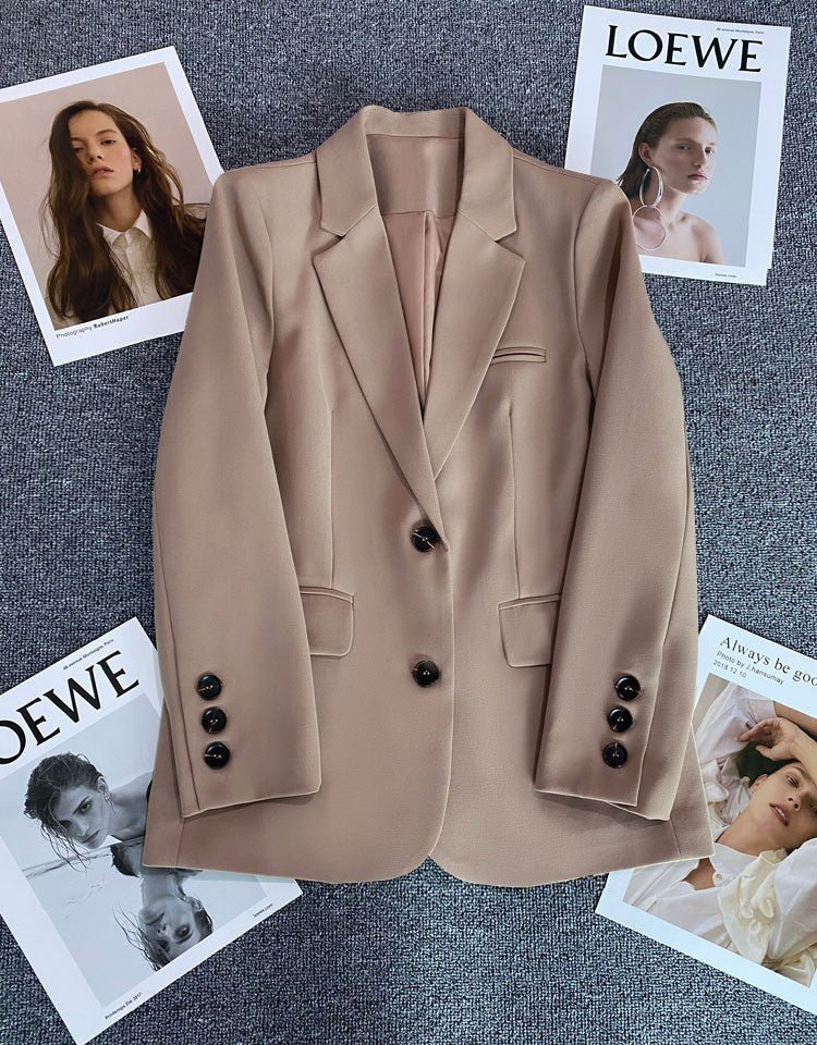 Loose straight tube slim 2025 spring Blazer for Office - Negative Apparel