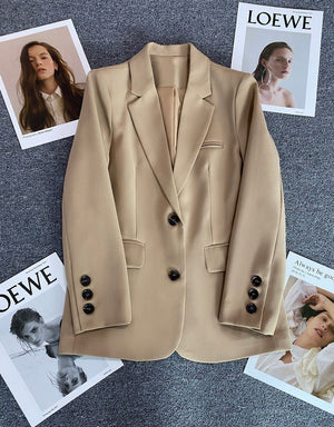 Loose straight tube slim 2025 spring Blazer for Office - Negative Apparel