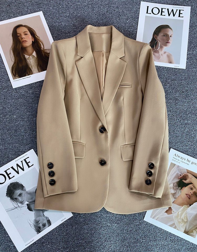 Loose straight tube slim 2025 spring Blazer for Office - Negative Apparel