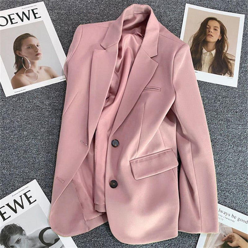 Loose straight tube slim 2025 spring Blazer for Office - Negative Apparel