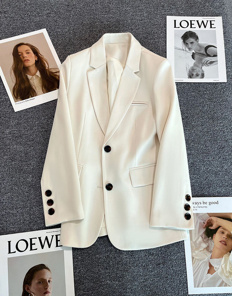 Loose straight tube slim 2025 spring Blazer for Office - Negative Apparel