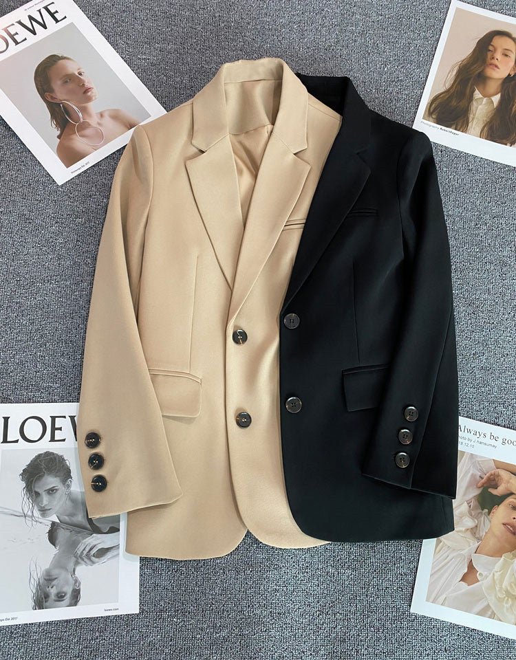 Loose straight tube slim 2025 spring Blazer for Office - Negative Apparel