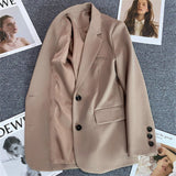 Loose straight tube slim 2025 spring Blazer for Office - Negative Apparel