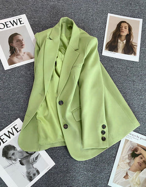 Loose straight tube slim 2025 spring Blazer for Office - Negative Apparel