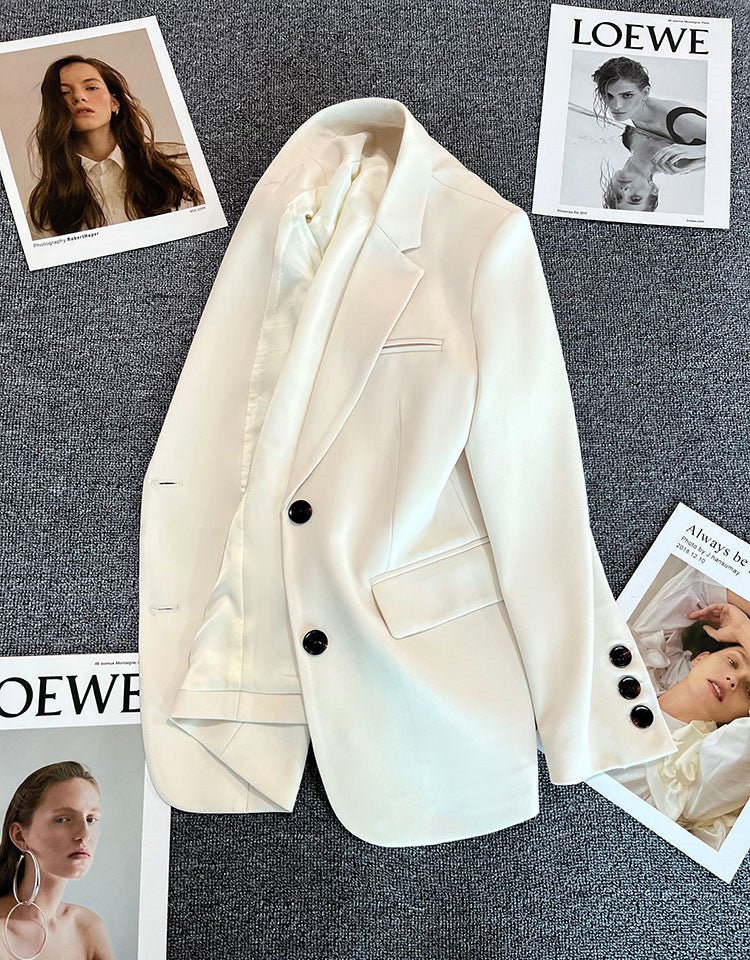Loose straight tube slim 2025 spring Blazer for Office - Negative Apparel