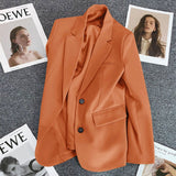 Loose straight tube slim 2025 spring Blazer for Office - Negative Apparel
