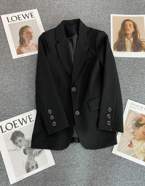 Loose straight tube slim 2025 spring Blazer for Office - Negative Apparel