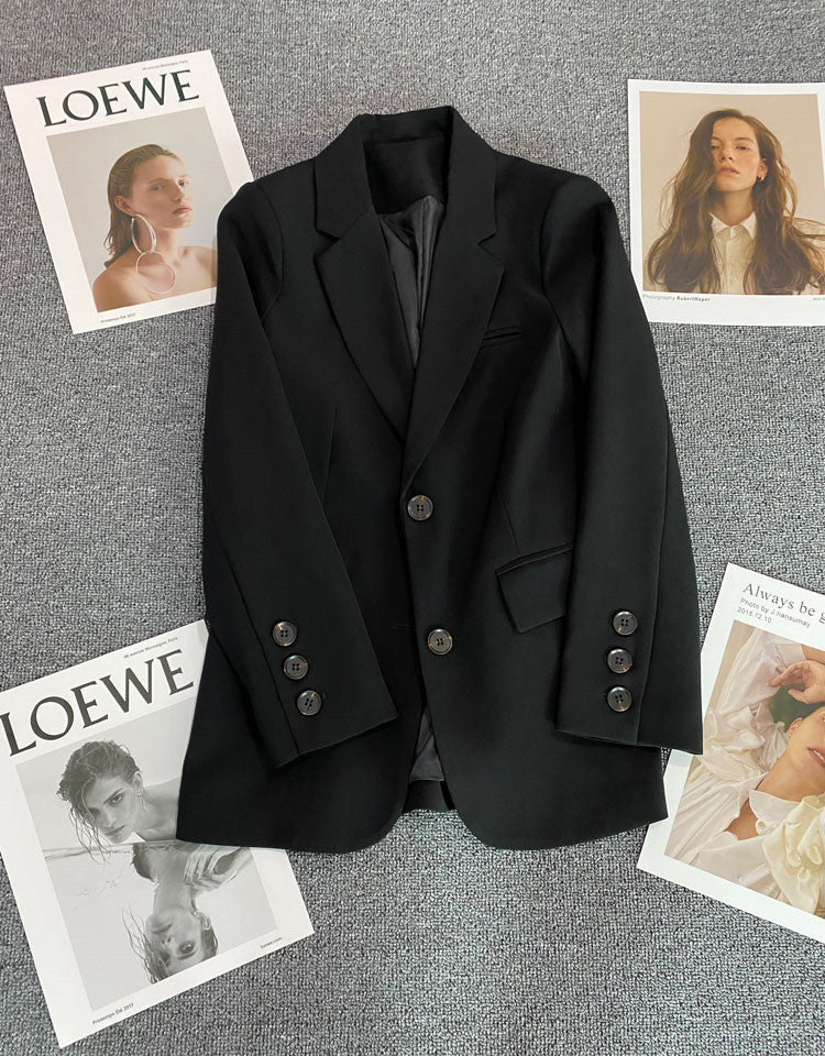 Loose straight tube slim 2025 spring Blazer for Office - Negative Apparel
