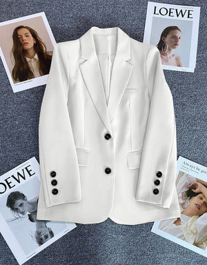 Loose straight tube slim 2025 spring Blazer for Office - Negative Apparel