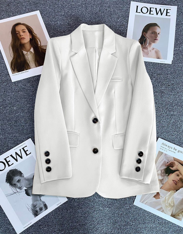 Loose straight tube slim 2025 spring Blazer for Office - Negative Apparel