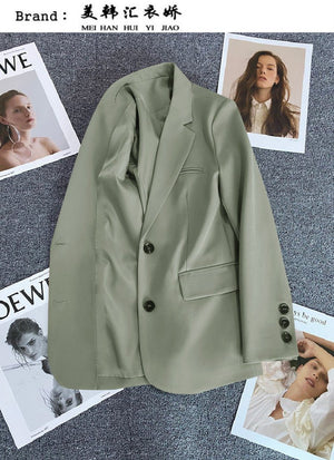 Loose straight tube slim 2025 spring Blazer for Office - Negative Apparel