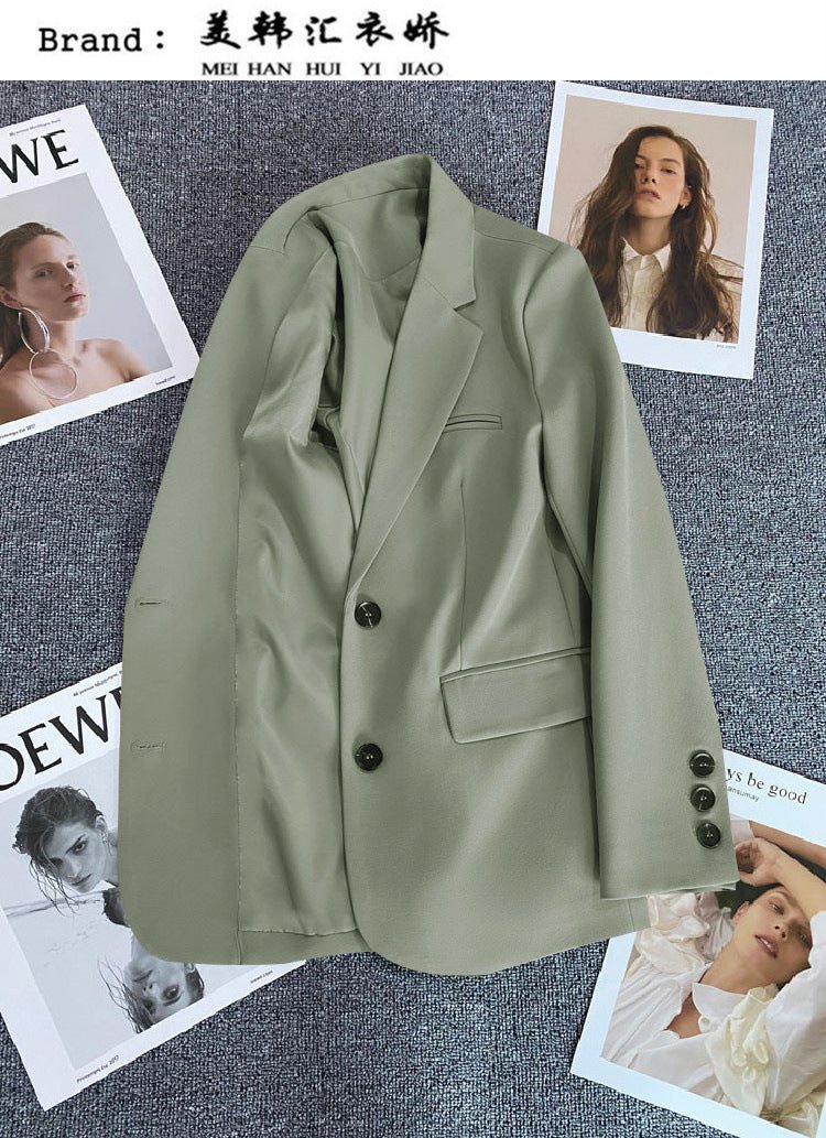 Loose straight tube slim 2025 spring Blazer for Office - Negative Apparel
